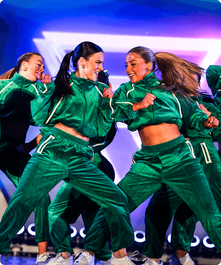 Press Play dancers on stage